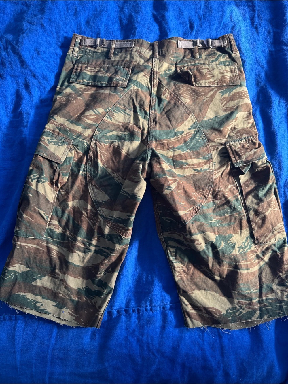 Urban Renewal Tiger Stripe Camo Cargo Shorts - Green Brown - Picture 3 of 5